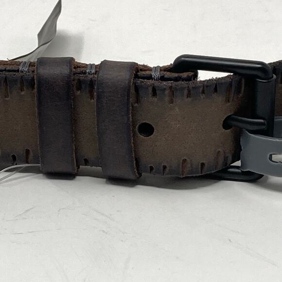 Allsaints Taupe Brown Embossed Anthracite Leather Belt Size 40 AS400028 C - Picture 4 of 13